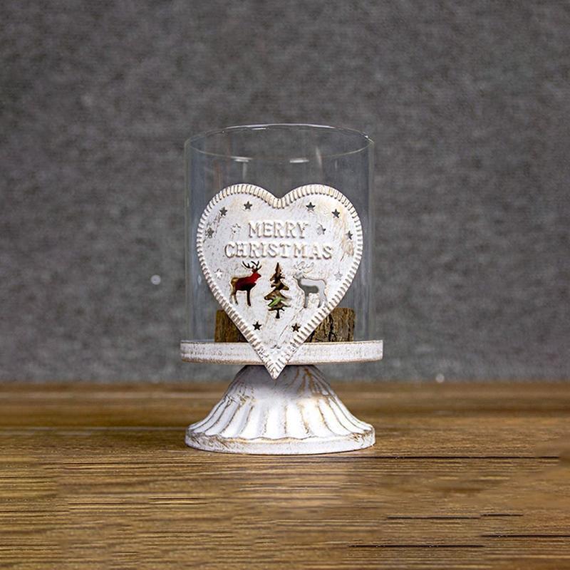 4 - Piece Vintage Antique Pillar Candle Holder Hurricane Candlestick Holders