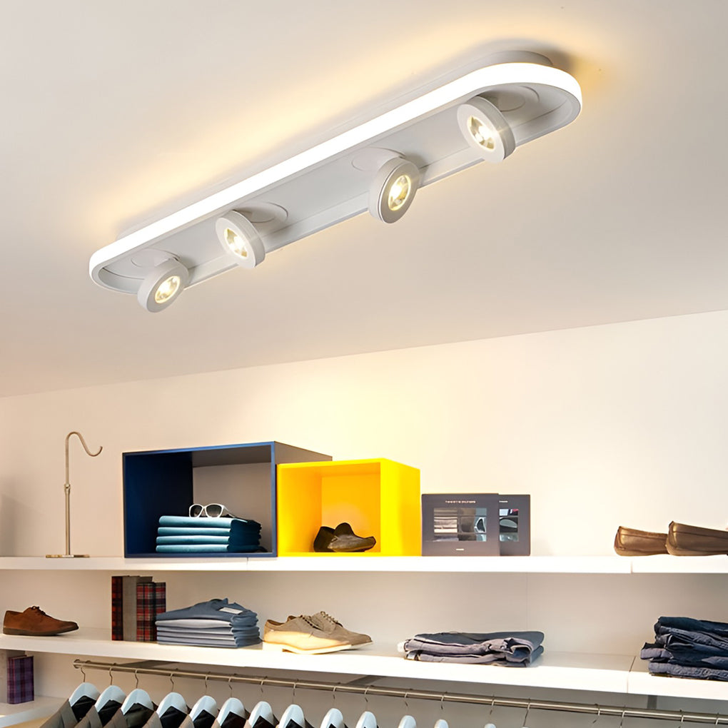 Rounded Rectangular LED Adjustable Spotlight Modern Ceiling Lights