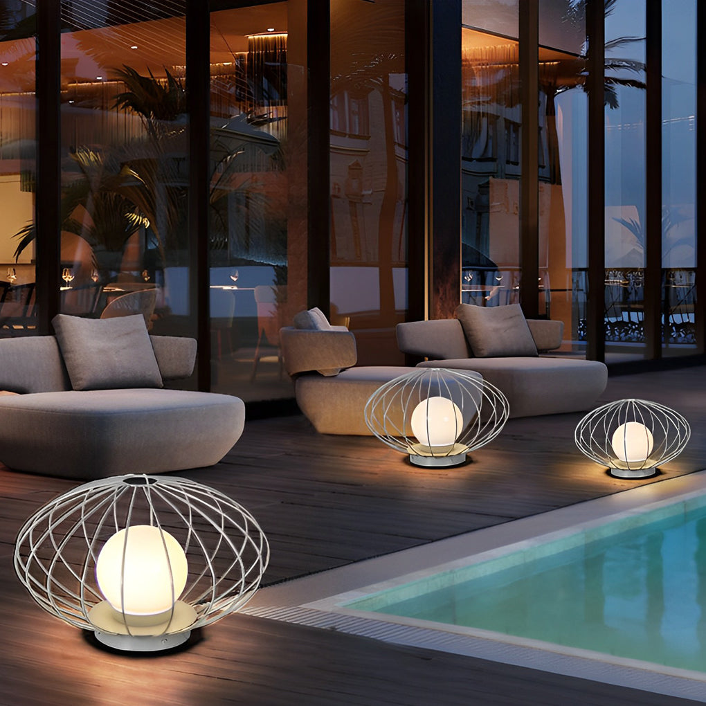 Mushroom Cage Shape LED Waterproof Modern Lawn Lamp Outdoor Lights