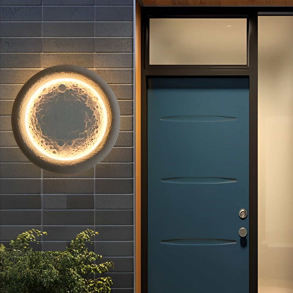 Moon Craters Design LED Waterproof Modern Outdoor Wall Lamp Exterior Lights