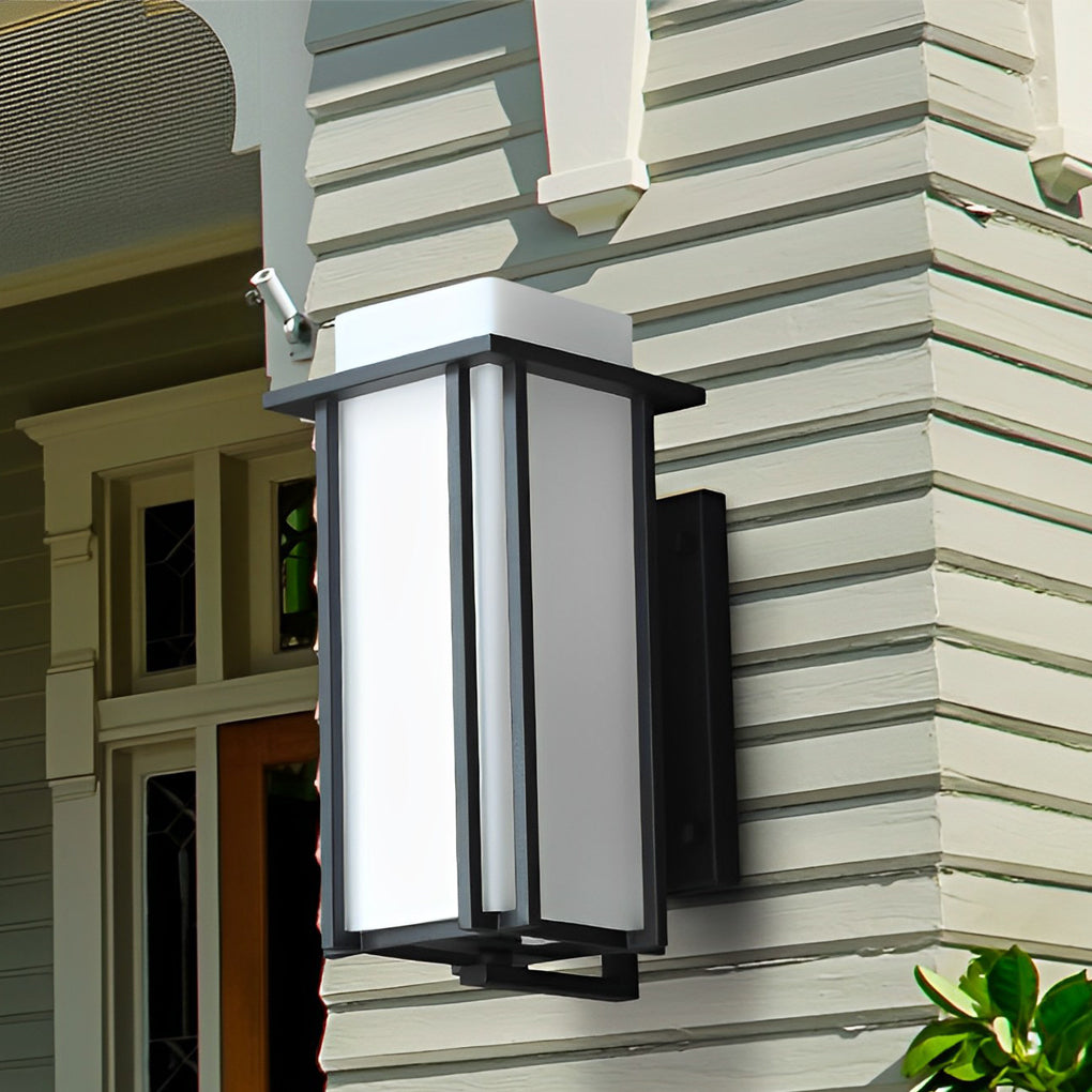 Square Waterproof LED Black Retro Outdoor Wall Lamp Exterior Lights