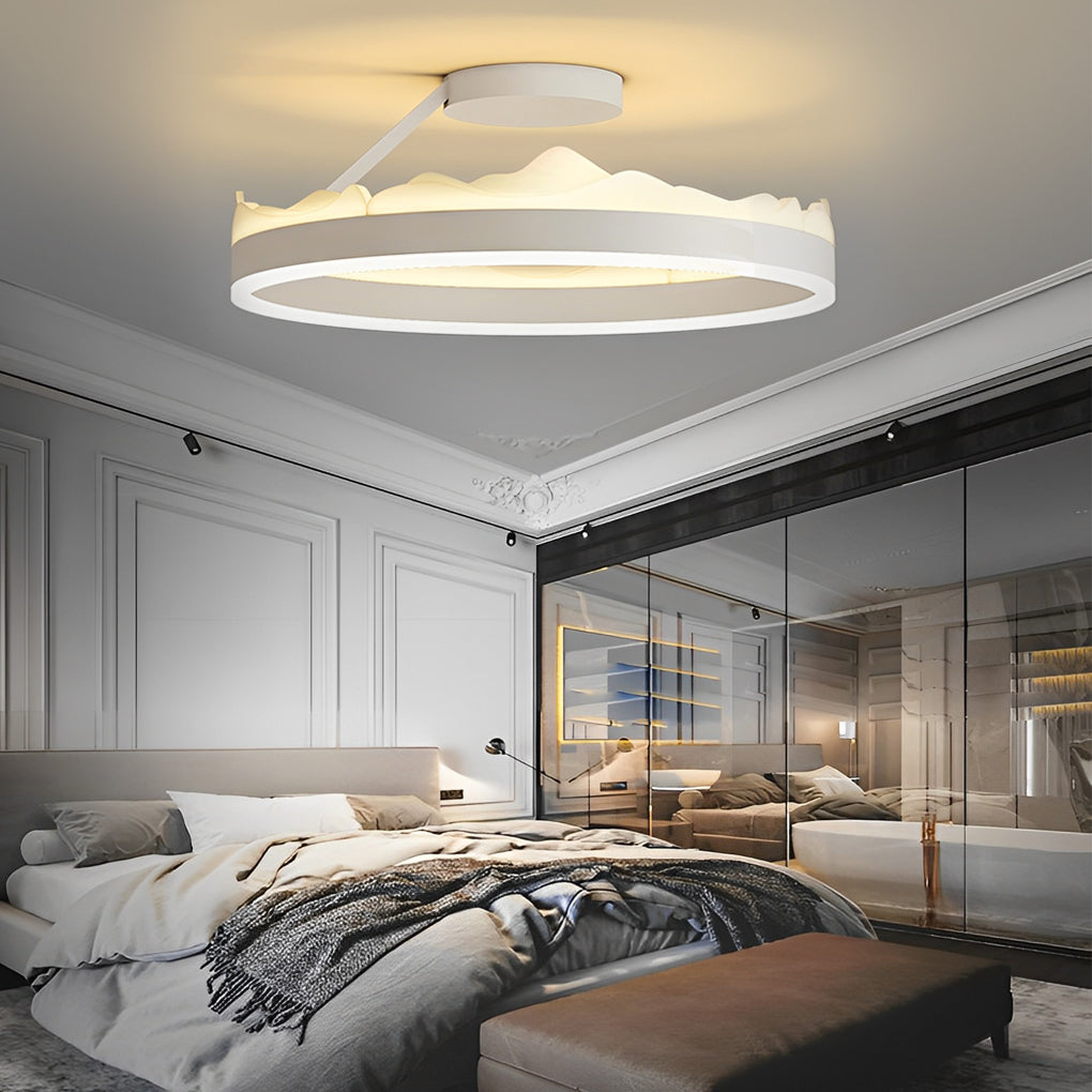 Round Stepless Dimming LED White Ins Nordic Ceiling Lights Flush Mount Lighting