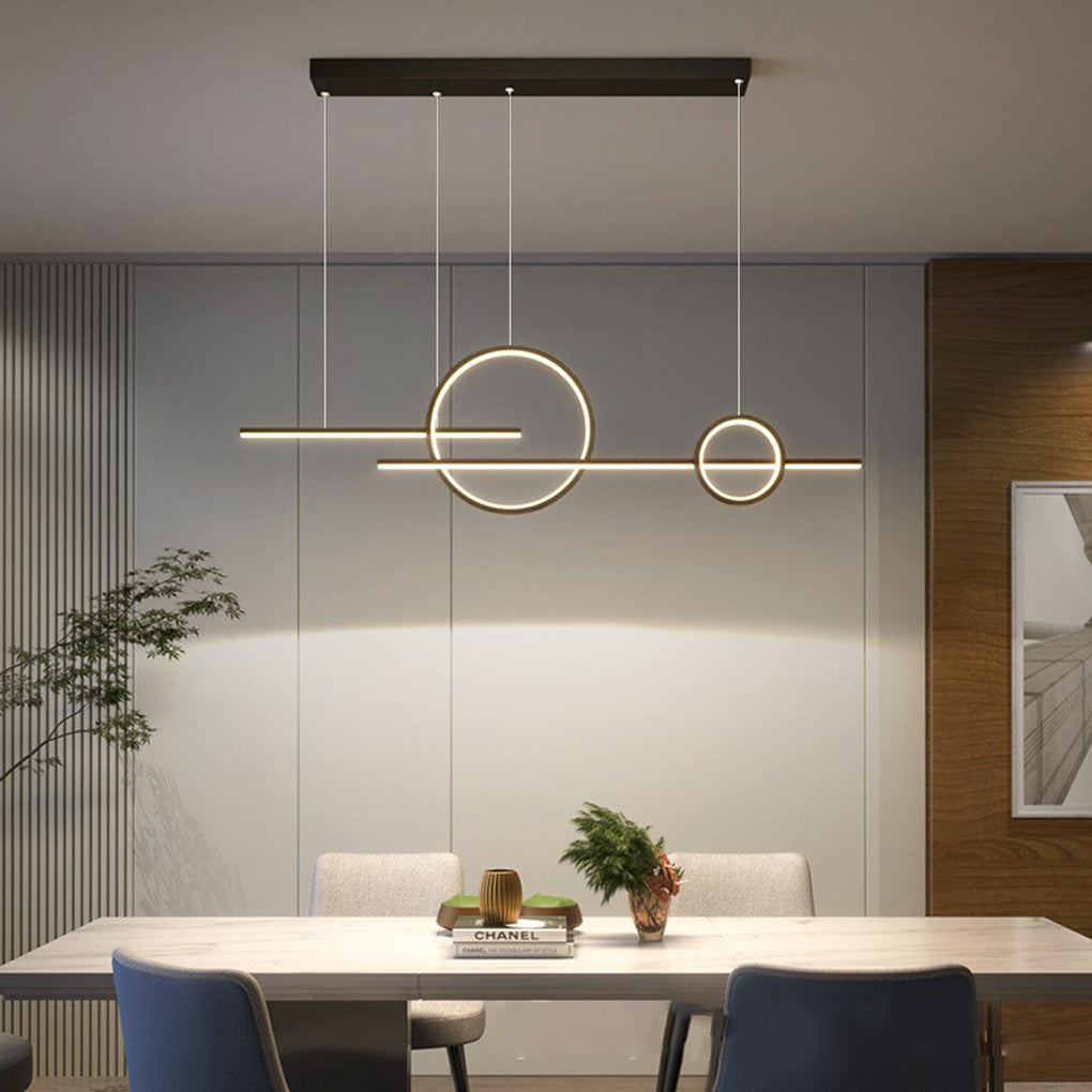 [Open-Box]Circles Three Step Dimming Stepless Dimmable Chandeliers with LED Strip