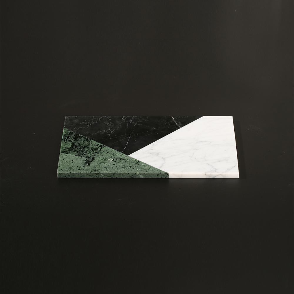 Marble Rectangular Serving Platter Cutting Board Appetizer Platter Black Green White