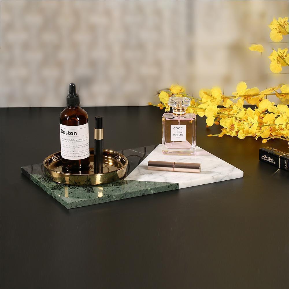 Marble Rectangular Serving Platter Cutting Board Appetizer Platter Black Green White