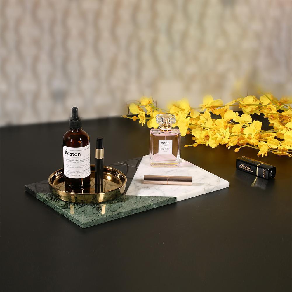 Marble Rectangular Serving Platter Cutting Board Appetizer Platter Black Green White