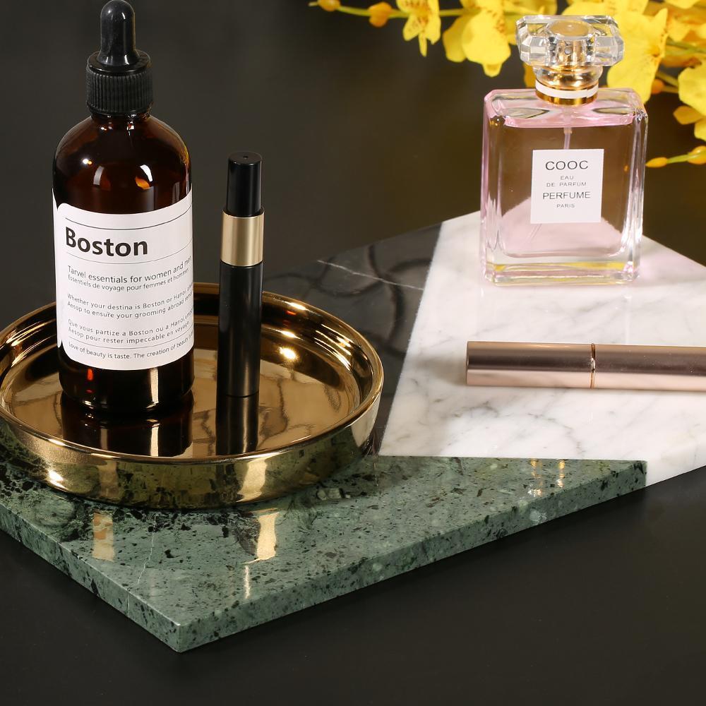 Marble Rectangular Serving Platter Cutting Board Appetizer Platter Black Green White