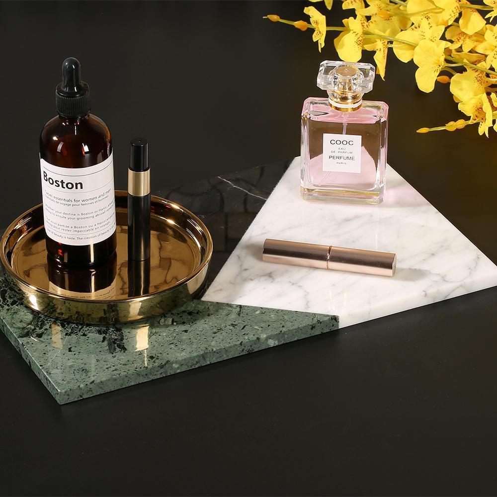 Marble Rectangular Serving Platter Cutting Board Appetizer Platter Black Green White