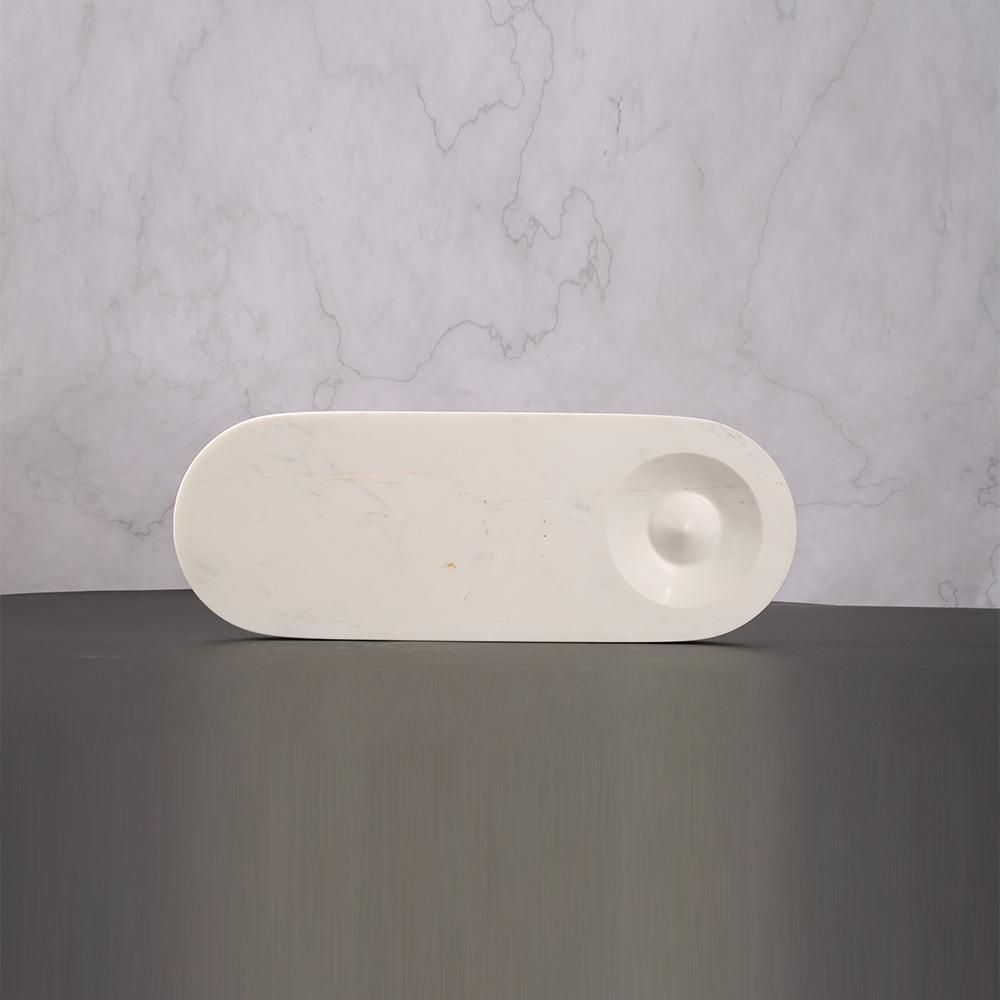 Rectangular White Ornaments Carrara White Marble Custom House Ornament