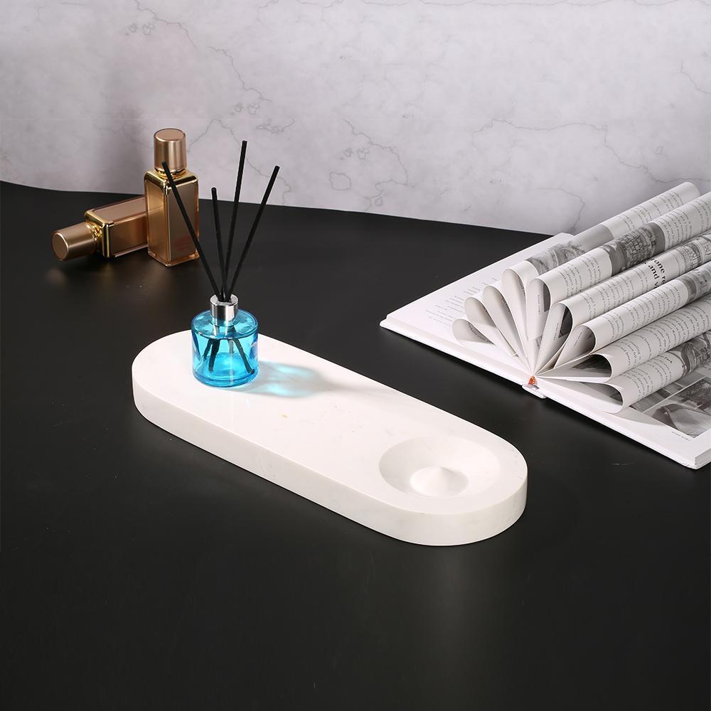 Rectangular White Ornaments Carrara White Marble Custom House Ornament