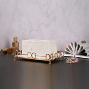 White Marble Tissue Holder Decorative Rectangular Tissue Box Holder