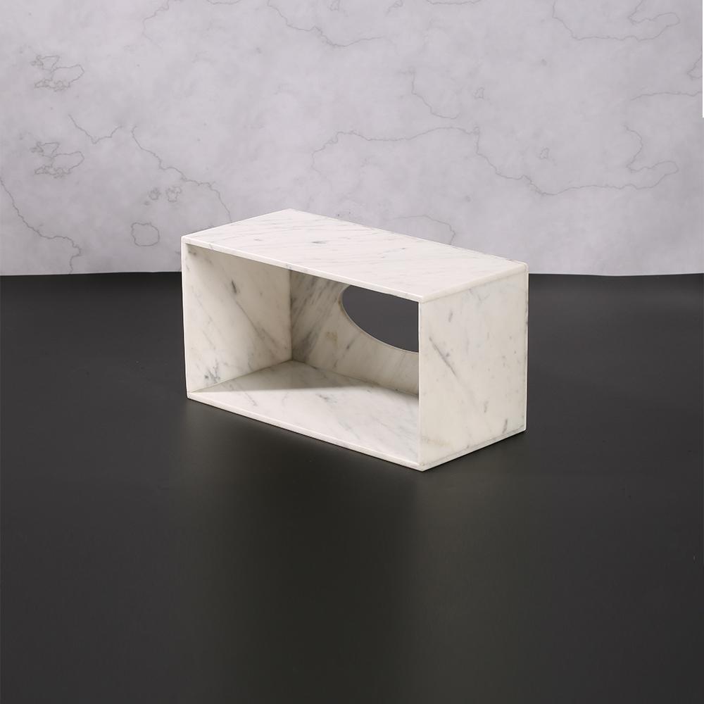 White Marble Tissue Holder Decorative Rectangular Tissue Box Holder