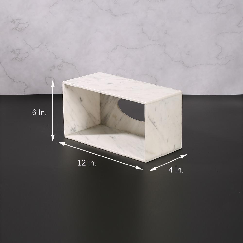 White Marble Tissue Holder Decorative Rectangular Tissue Box Holder
