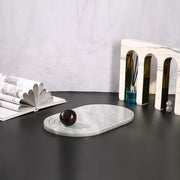 White Marble Oval Modern Dinner Plates Holiday Decorative Dinner Plates