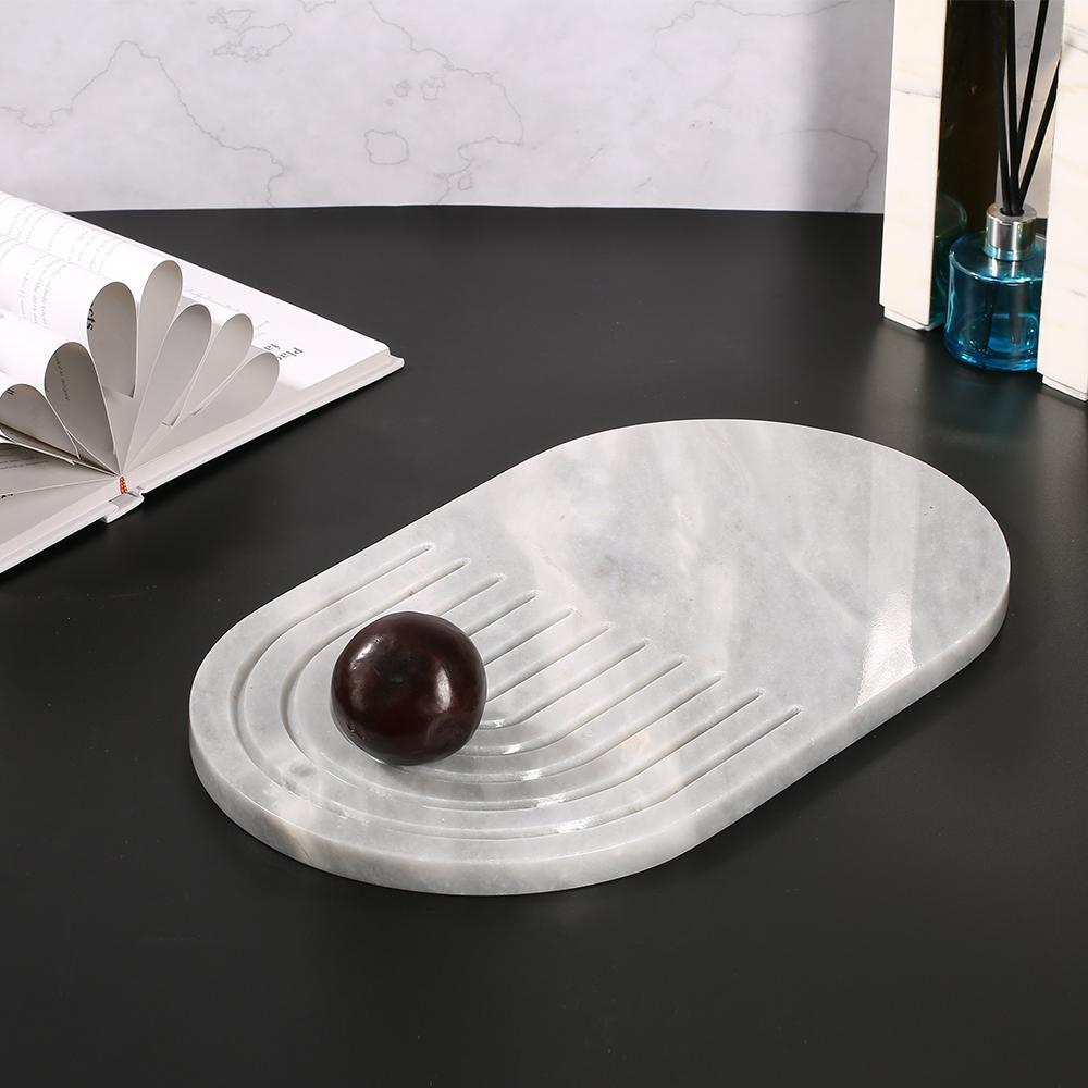 White Marble Oval Modern Dinner Plates Holiday Decorative Dinner Plates