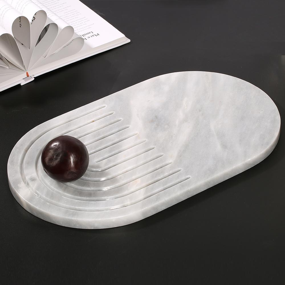 White Marble Oval Modern Dinner Plates Holiday Decorative Dinner Plates