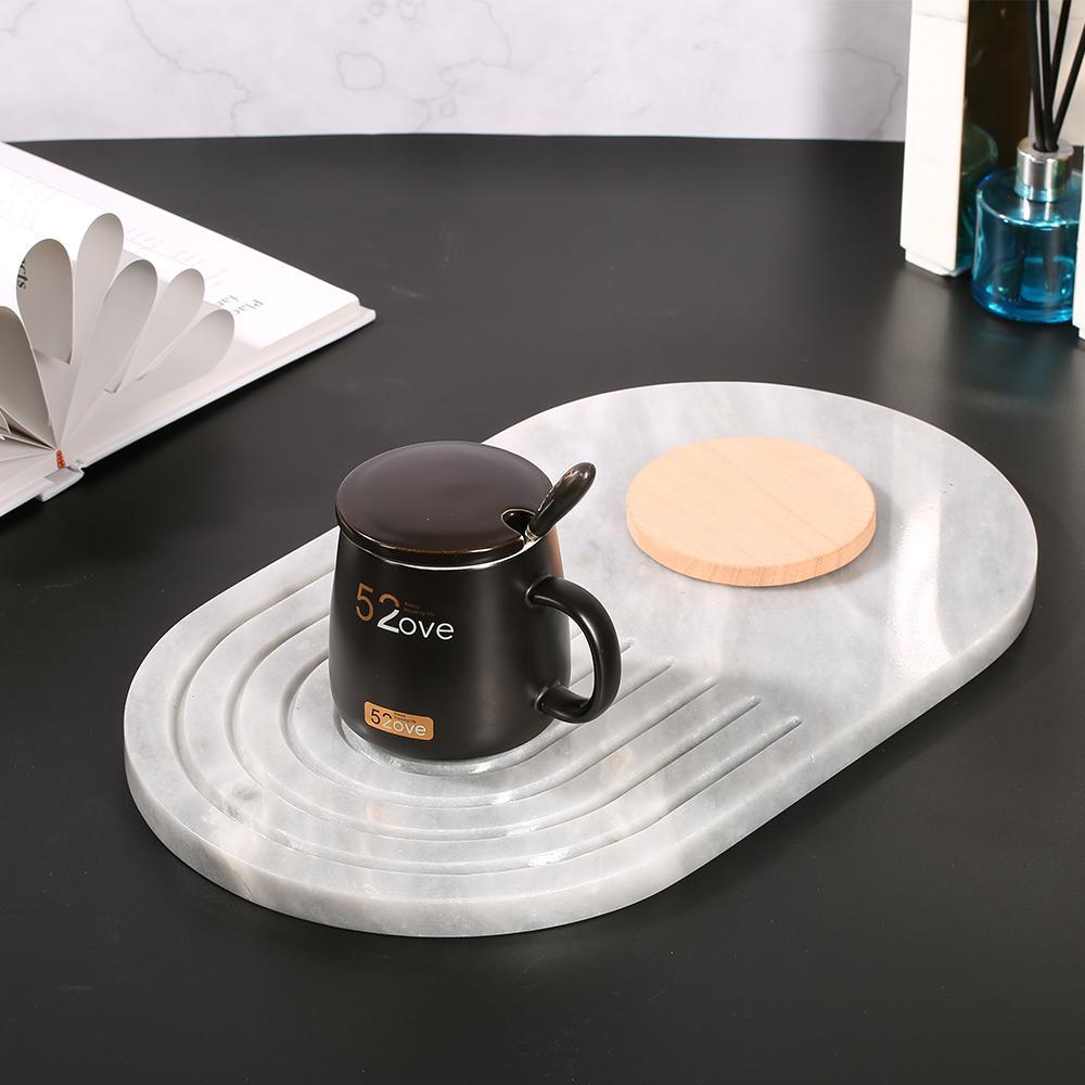 White Marble Oval Modern Dinner Plates Holiday Decorative Dinner Plates