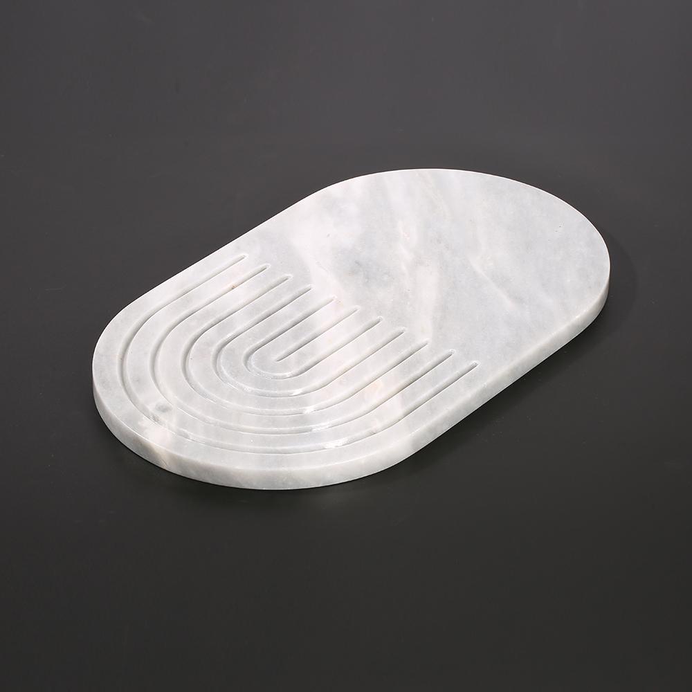 White Marble Oval Modern Dinner Plates Holiday Decorative Dinner Plates