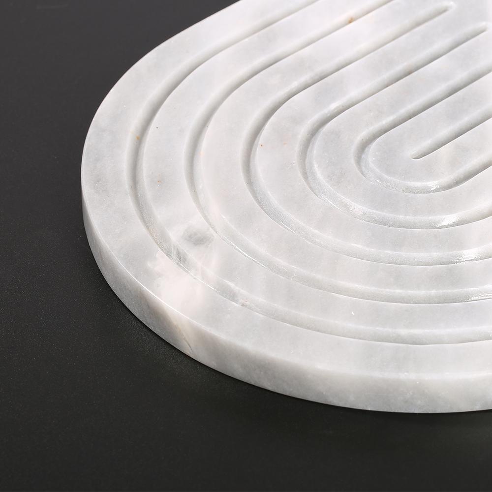White Marble Oval Modern Dinner Plates Holiday Decorative Dinner Plates