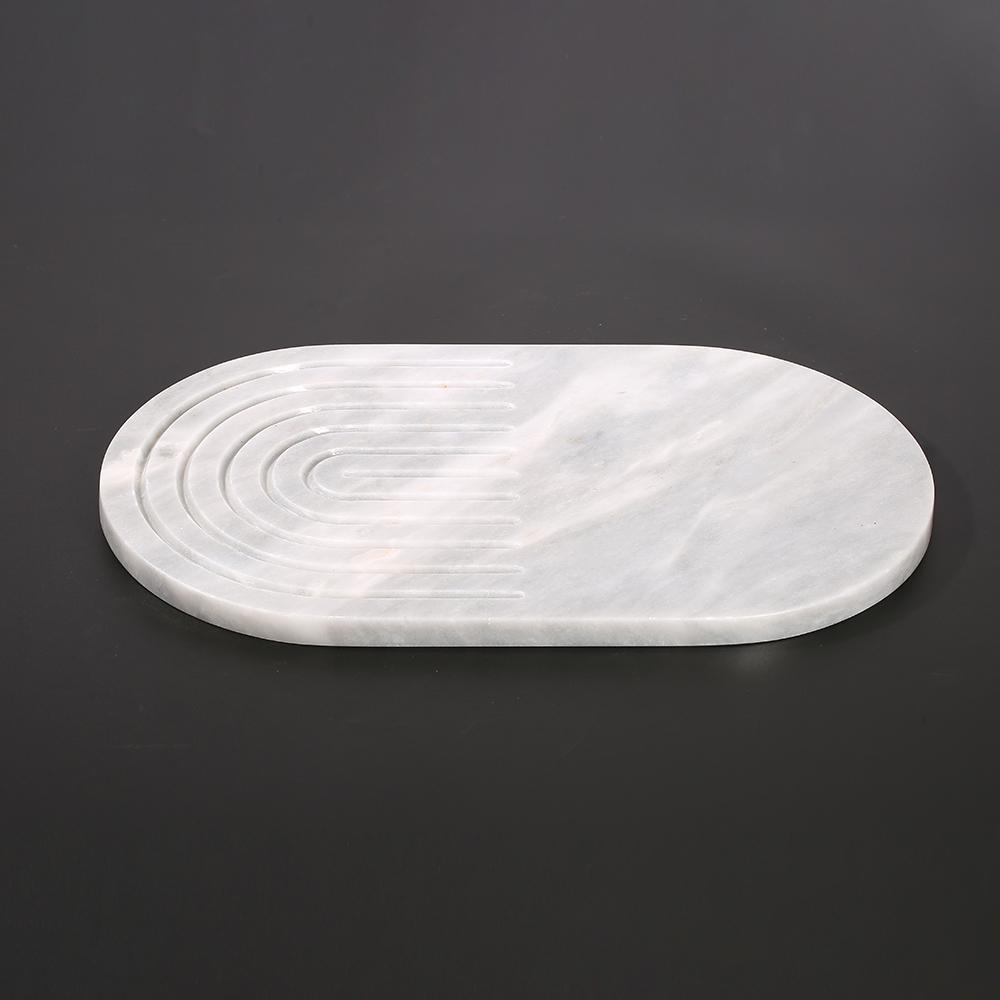 White Marble Oval Modern Dinner Plates Holiday Decorative Dinner Plates