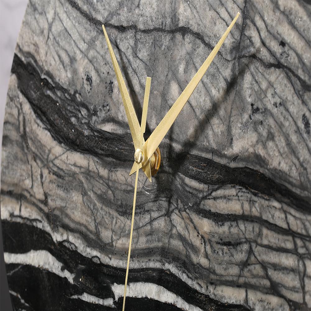 Modern Rustic Marble Desk Clock Antique Personalized Table Clocks Round