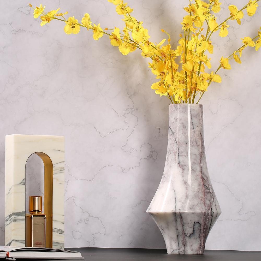 Marble Modern White Flower Vase Table Decorative Vases Small Plant Vase
