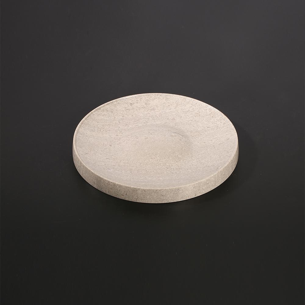 Round Stone Fruit Serving Tray Cheese Cookie Dessert Cake Tray Gray