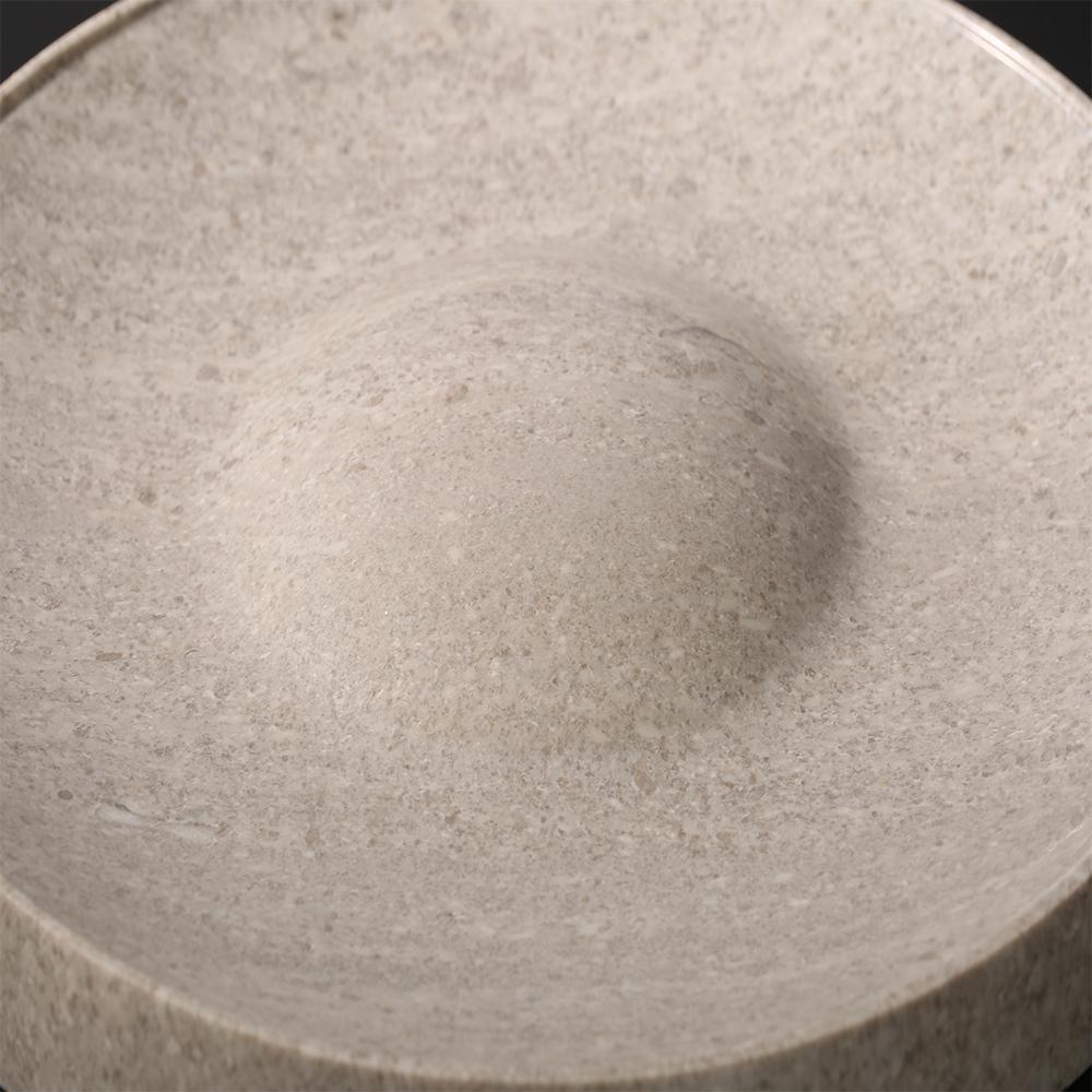 Round Stone Fruit Serving Tray Cheese Cookie Dessert Cake Tray Gray