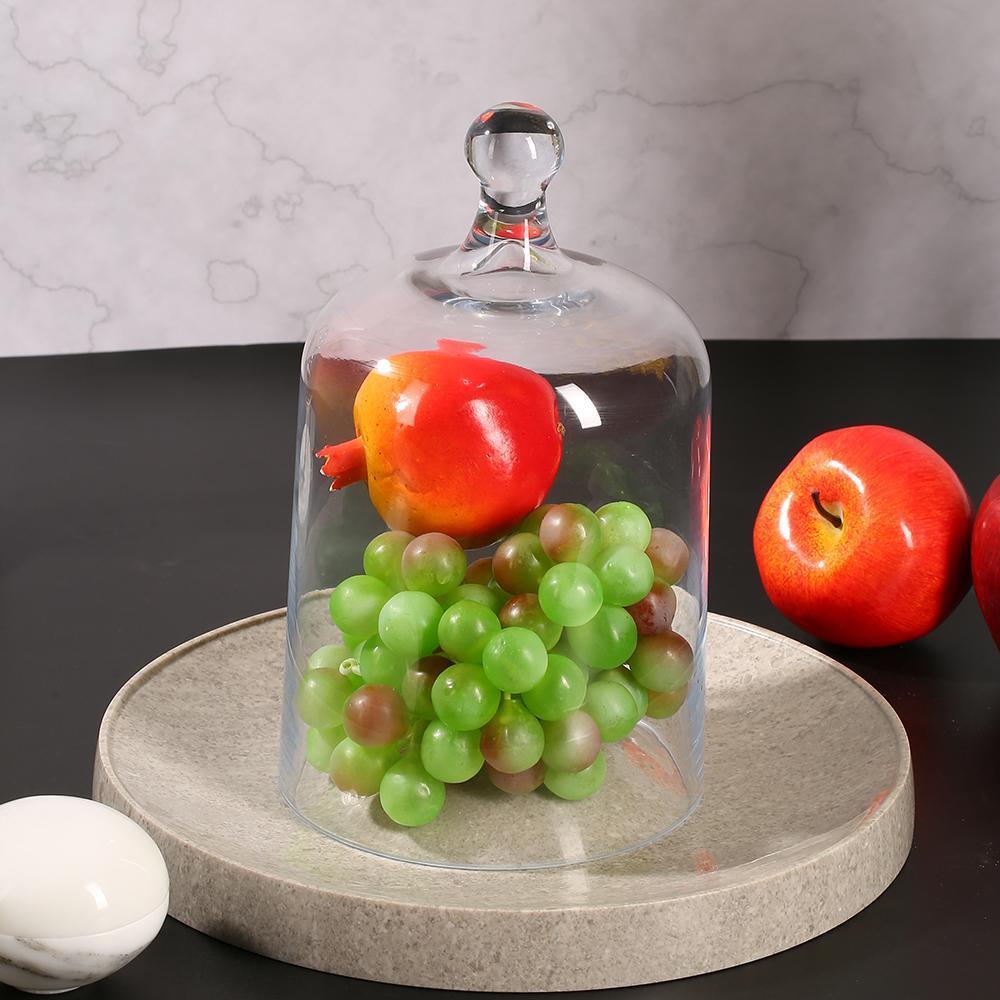 Round Stone Fruit Serving Tray Cheese Cookie Dessert Cake Tray Gray