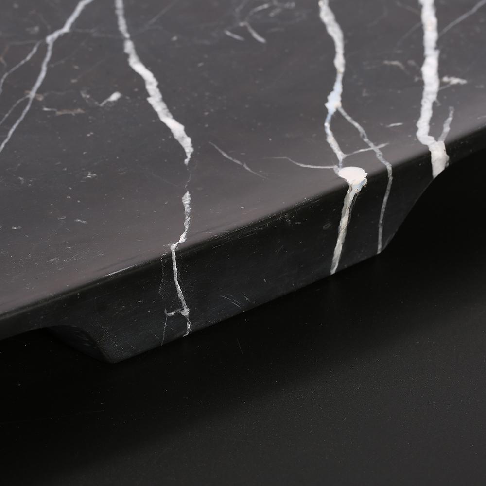 Marble Long Oval Serving Tray Fruit Tray Large Seafood Platter Black