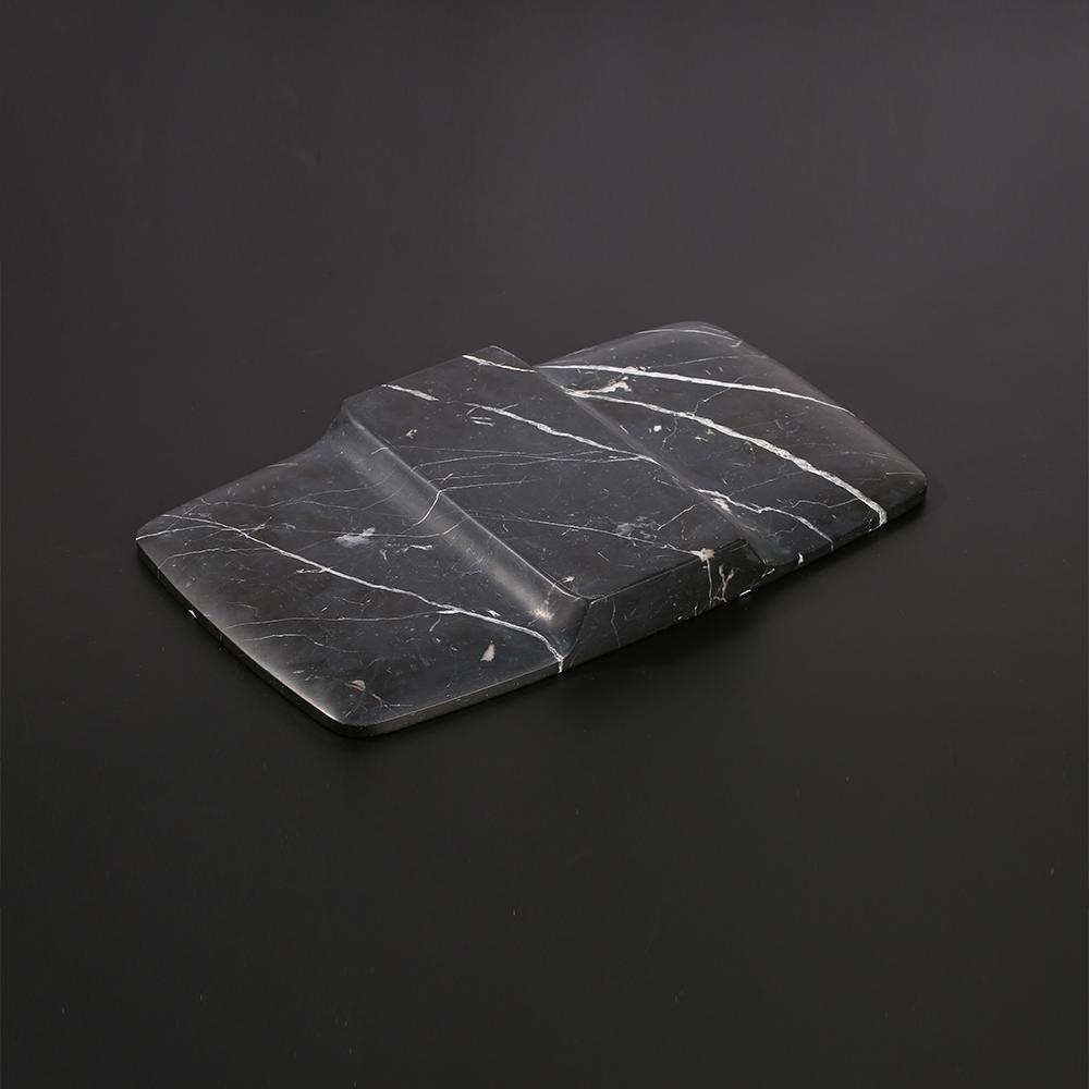 Marble Long Oval Serving Tray Fruit Tray Large Seafood Platter Black