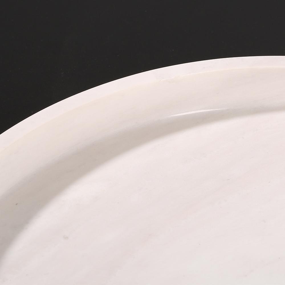 Marble Round Serving Tray for Tea Coffee Decorative Tray White