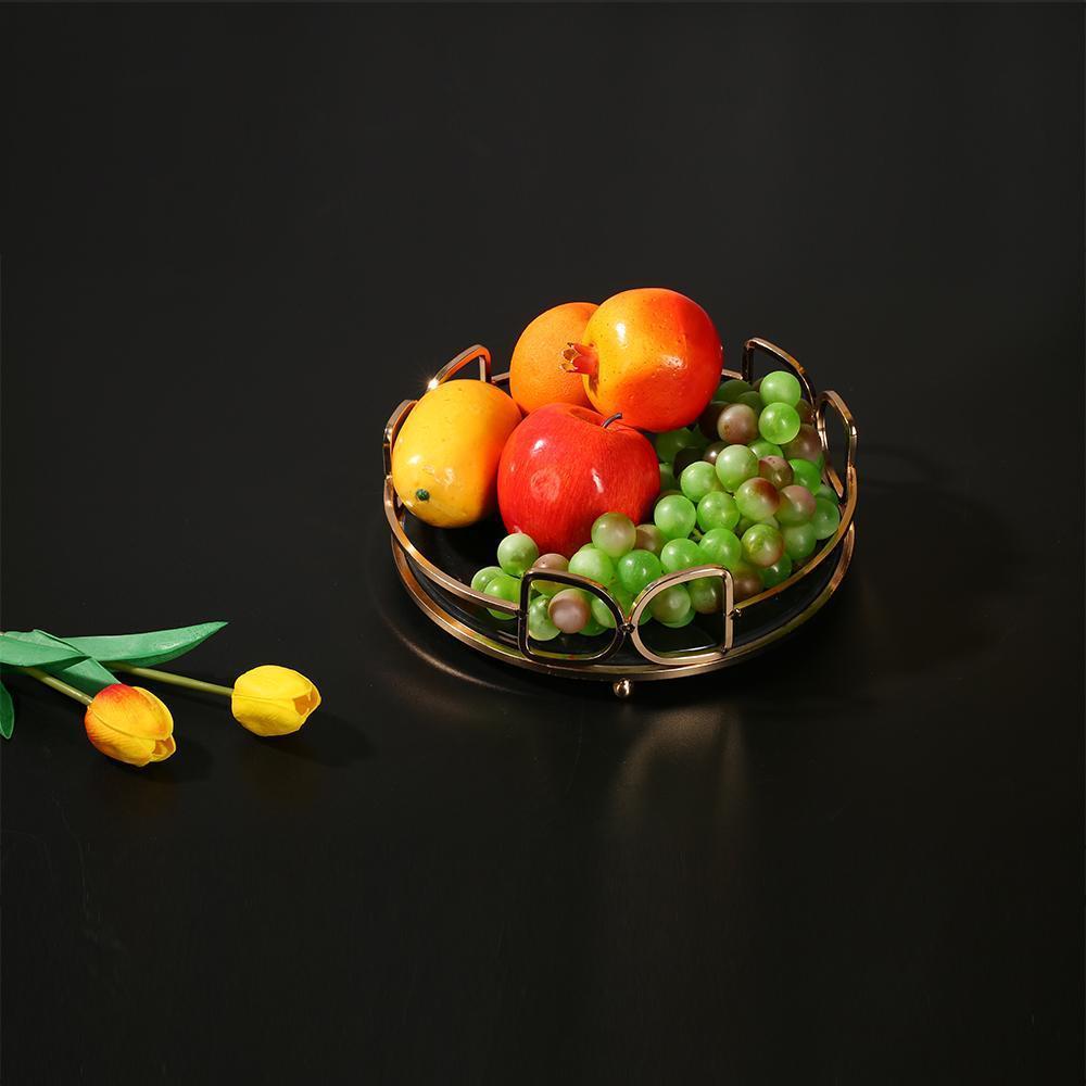 Marble Vanity Perfume Gold Holder Tray Storage Desk Tray Round Green