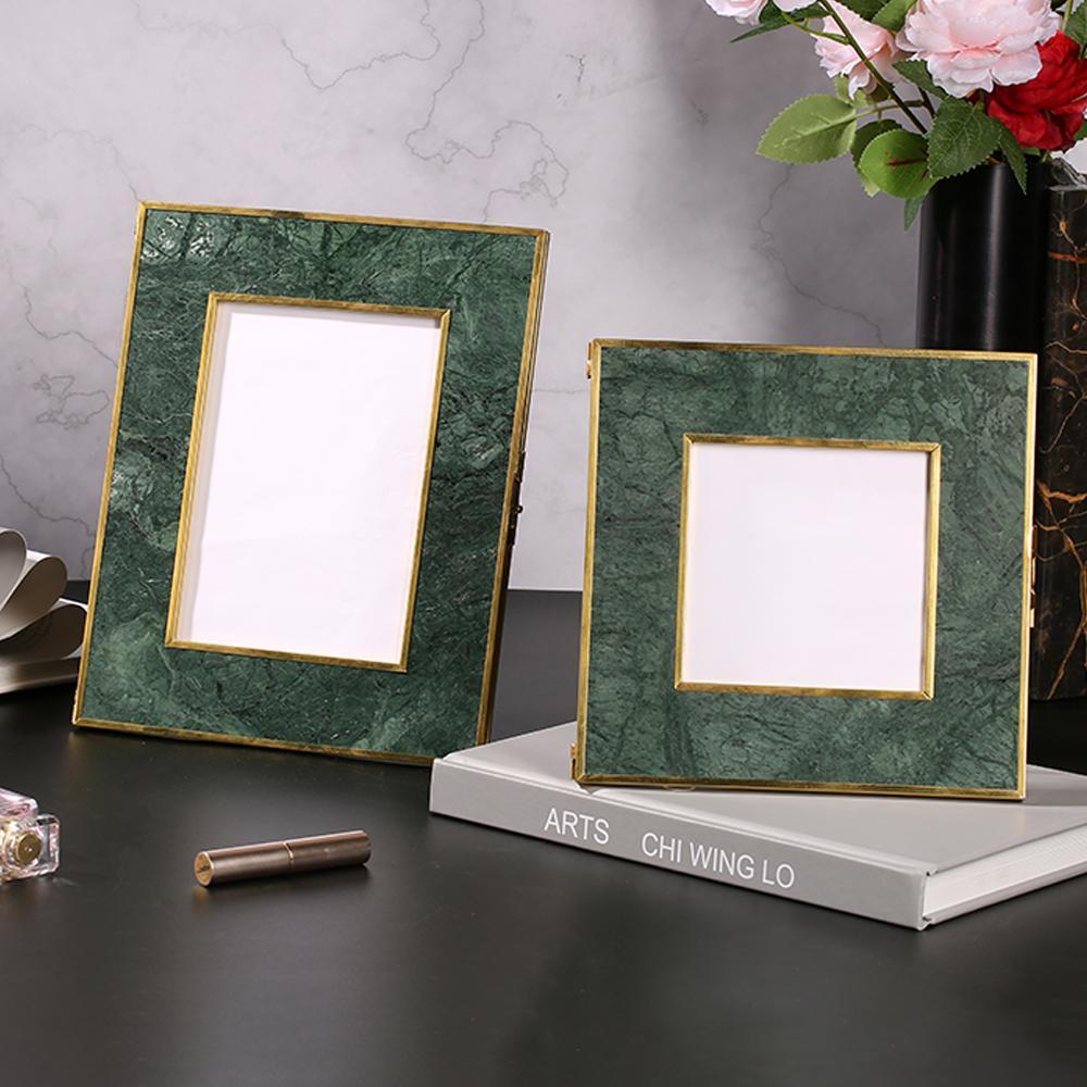 8'' x 8'' Vintage Personalized Marble Picture Frames Set of 2
