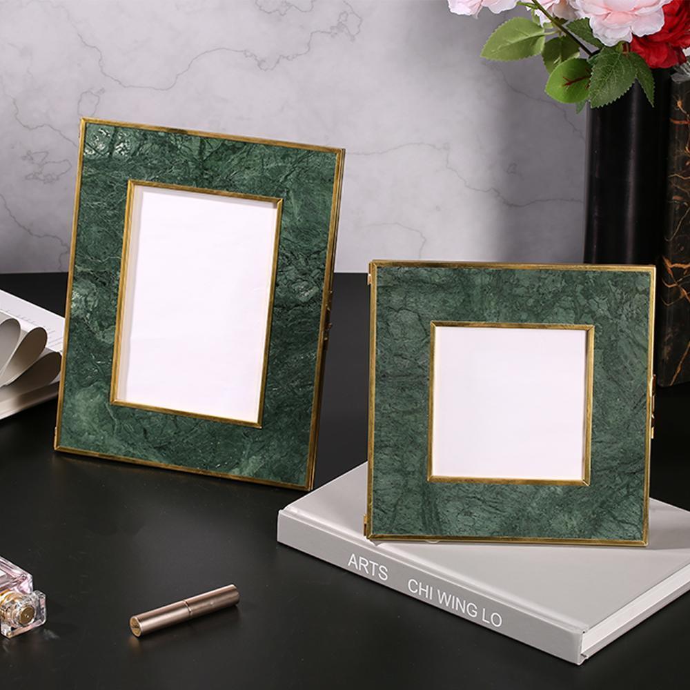 8'' x 8'' Vintage Personalized Marble Picture Frames Set of 2
