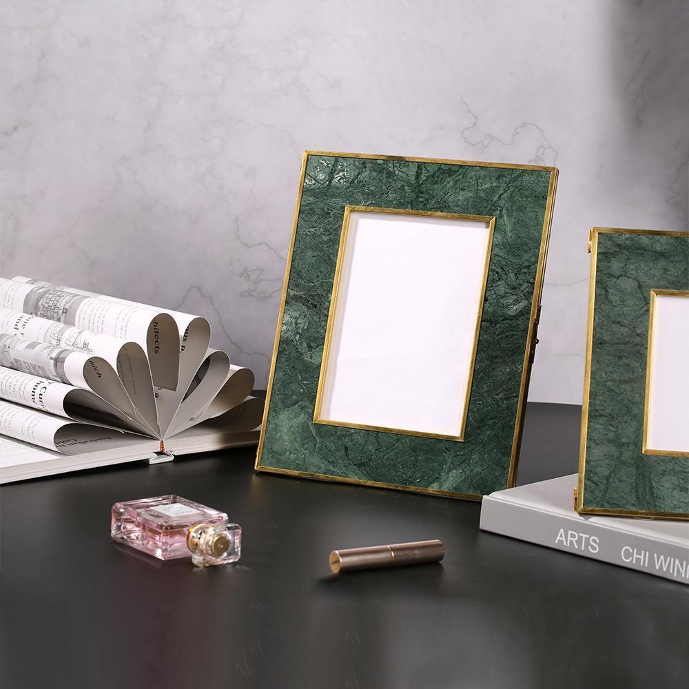 8'' x 8'' Vintage Personalized Marble Picture Frames Set of 2