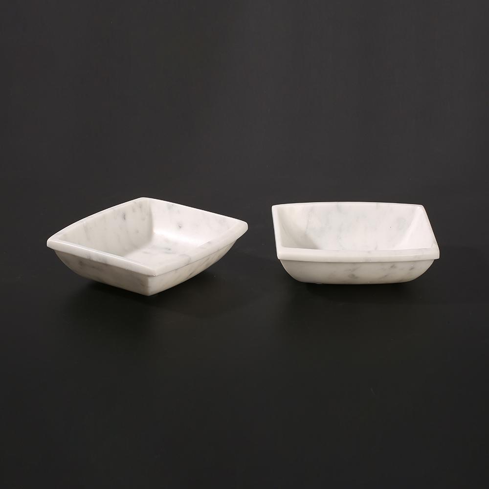 Small Fruit Serving Tray Square Farmhouse Marble Desk Organizer Tray White