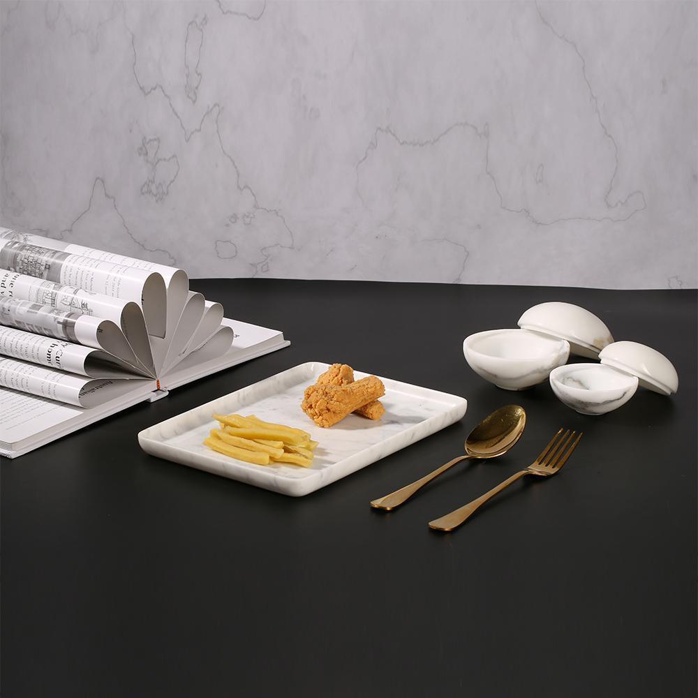 Marble White Rectangular Dinner Plates Steak Chicken Dinner Plate Chargers