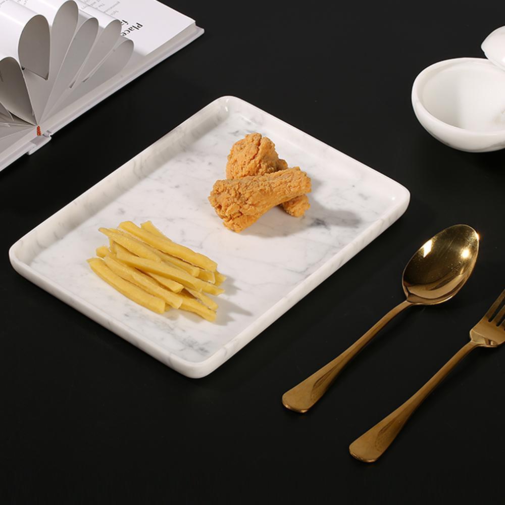 Marble White Rectangular Dinner Plates Steak Chicken Dinner Plate Chargers