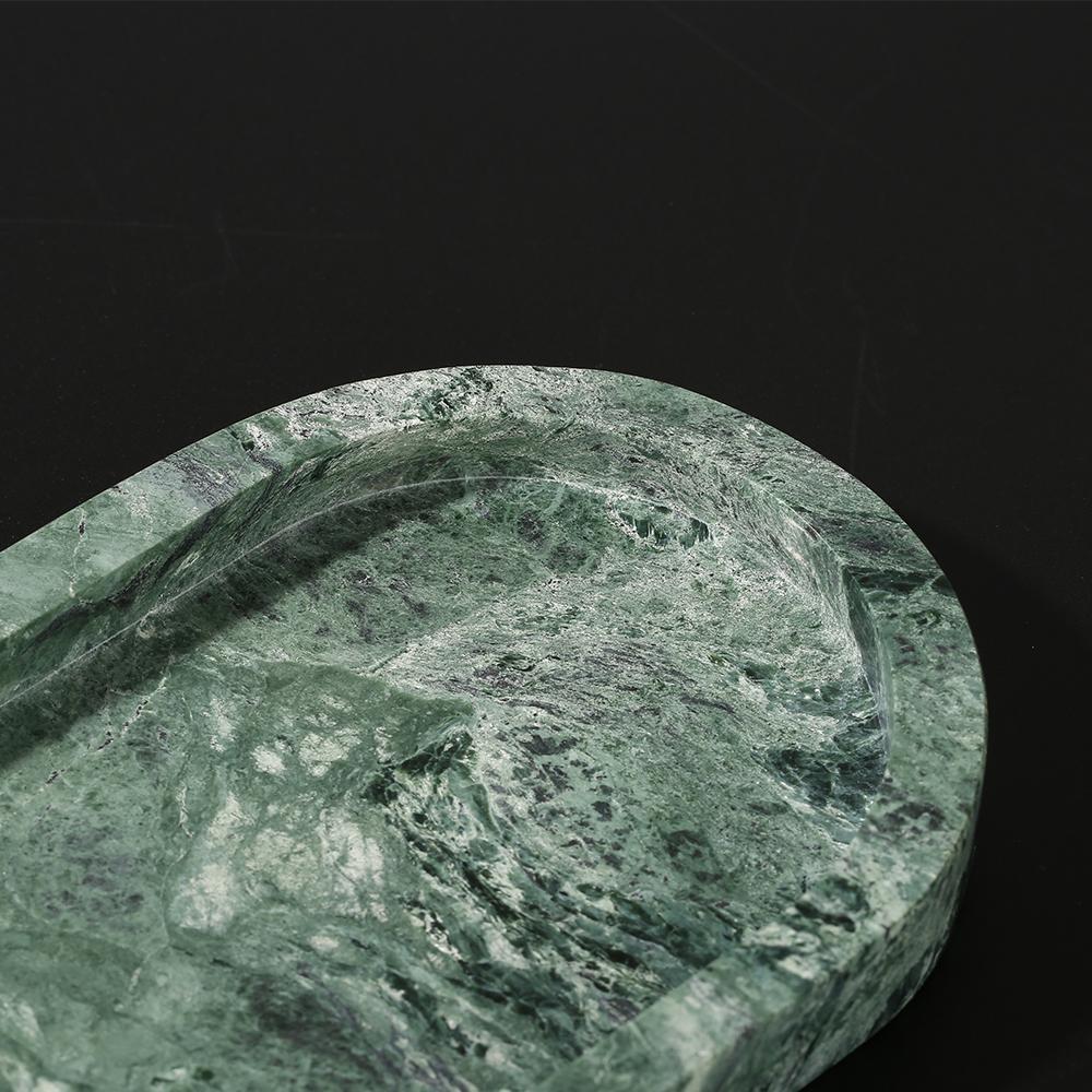 Oval Green Marble Thanksgiving Chicken Dinner Plates Handmade Dinner Plates