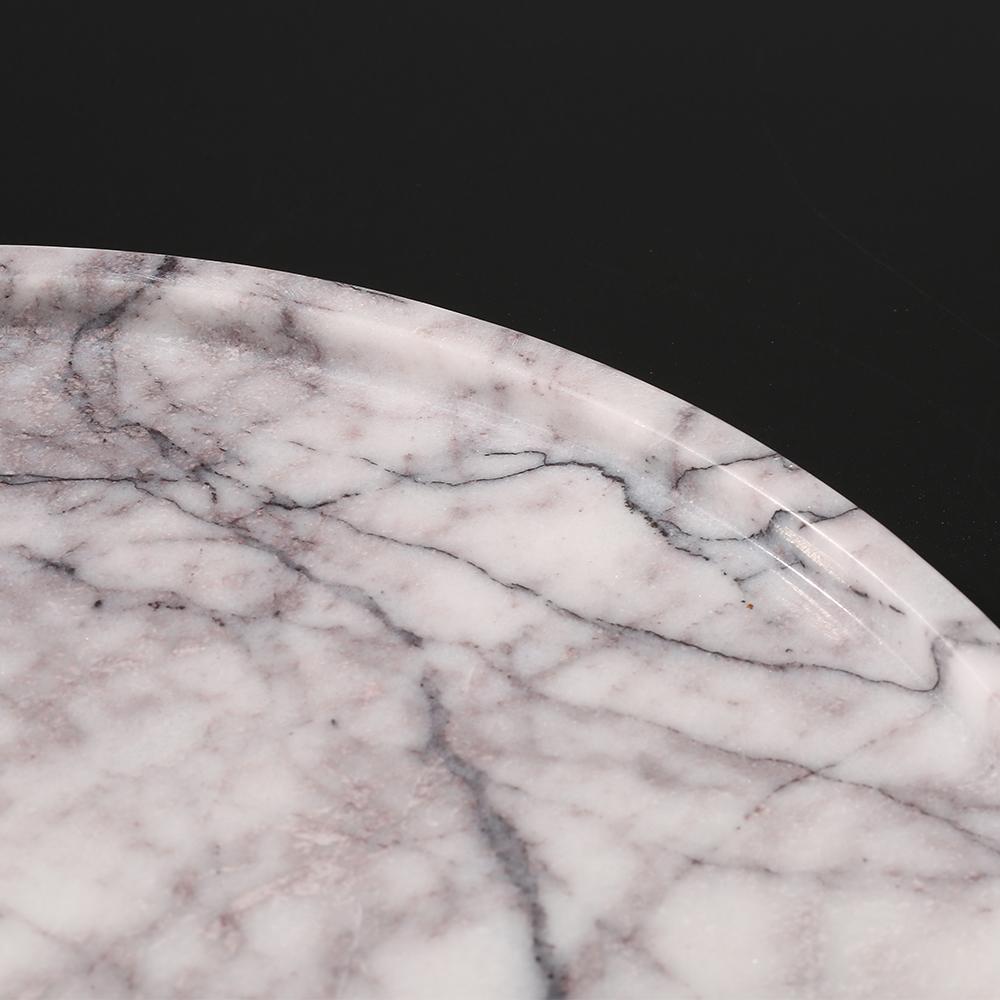 Round Marble Veggie Pizza Serving Tray Fruit Platter White