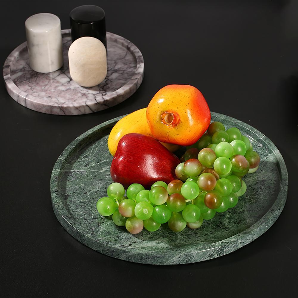 Marble Modern Serving Tray Coffee Table Sushi Fruit Platter Green Round