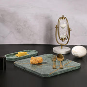 Square Light Green Marble Dinner Plates Modern Farmhouse Flat Dinner Plates