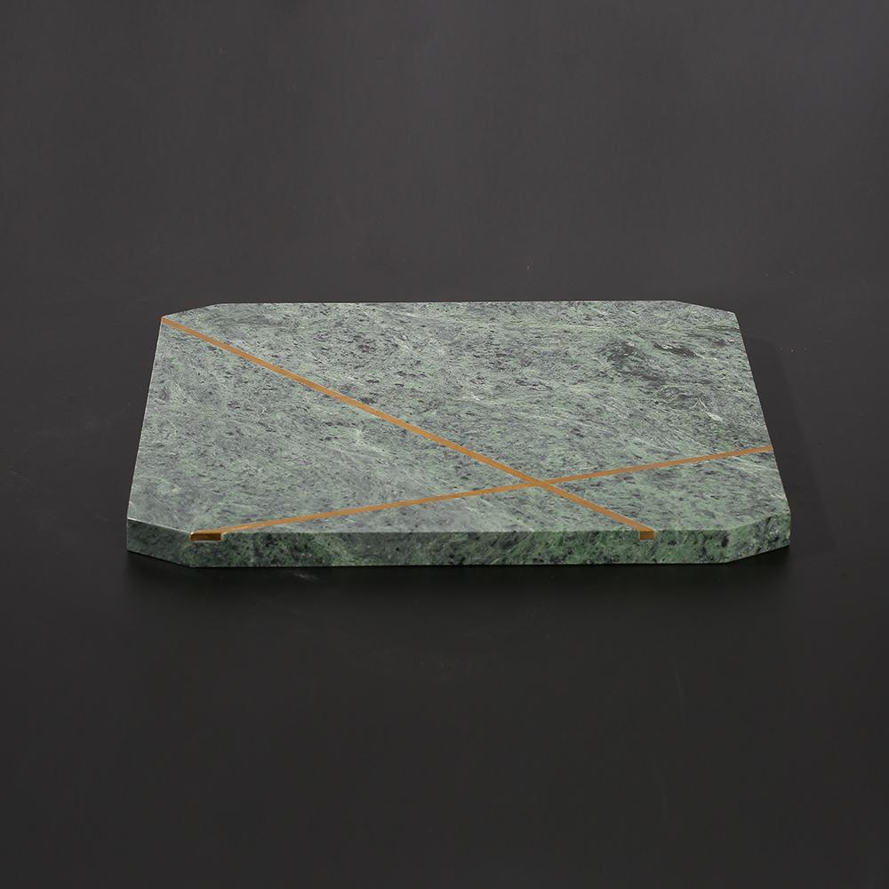 Square Light Green Marble Dinner Plates Modern Farmhouse Flat Dinner Plates