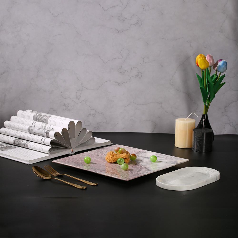 Square Marble Purple White Vintage Dinner Plates Christmas Dinner Plates