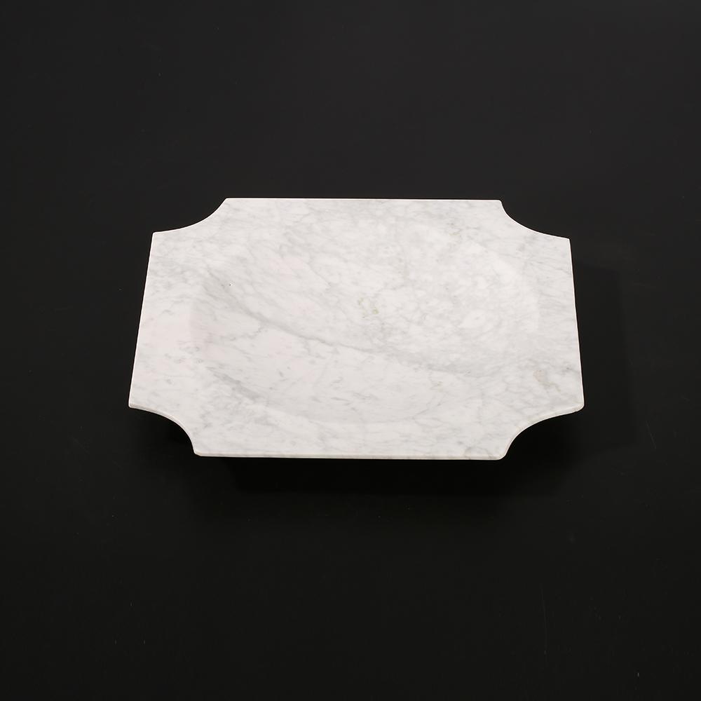 Marble Fruit Food Tray Modern Desk Organizer Decor Tray Squre White