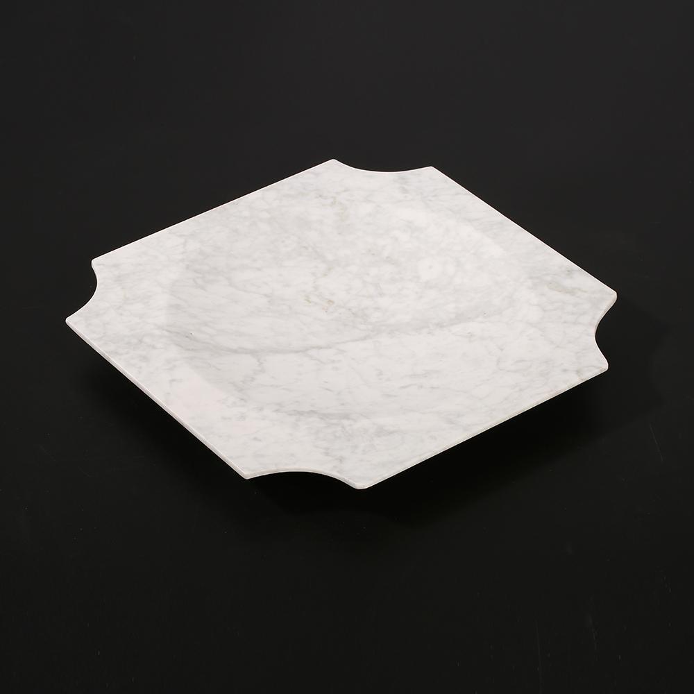 Marble Fruit Food Tray Modern Desk Organizer Decor Tray Squre White