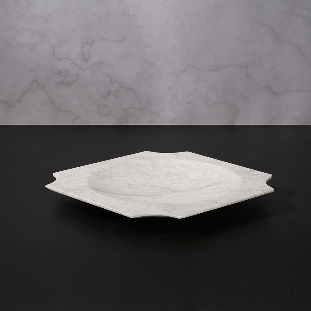 Marble Fruit Food Tray Modern Desk Organizer Decor Tray Squre White