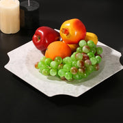 Marble Fruit Food Tray Modern Desk Organizer Decor Tray Squre White