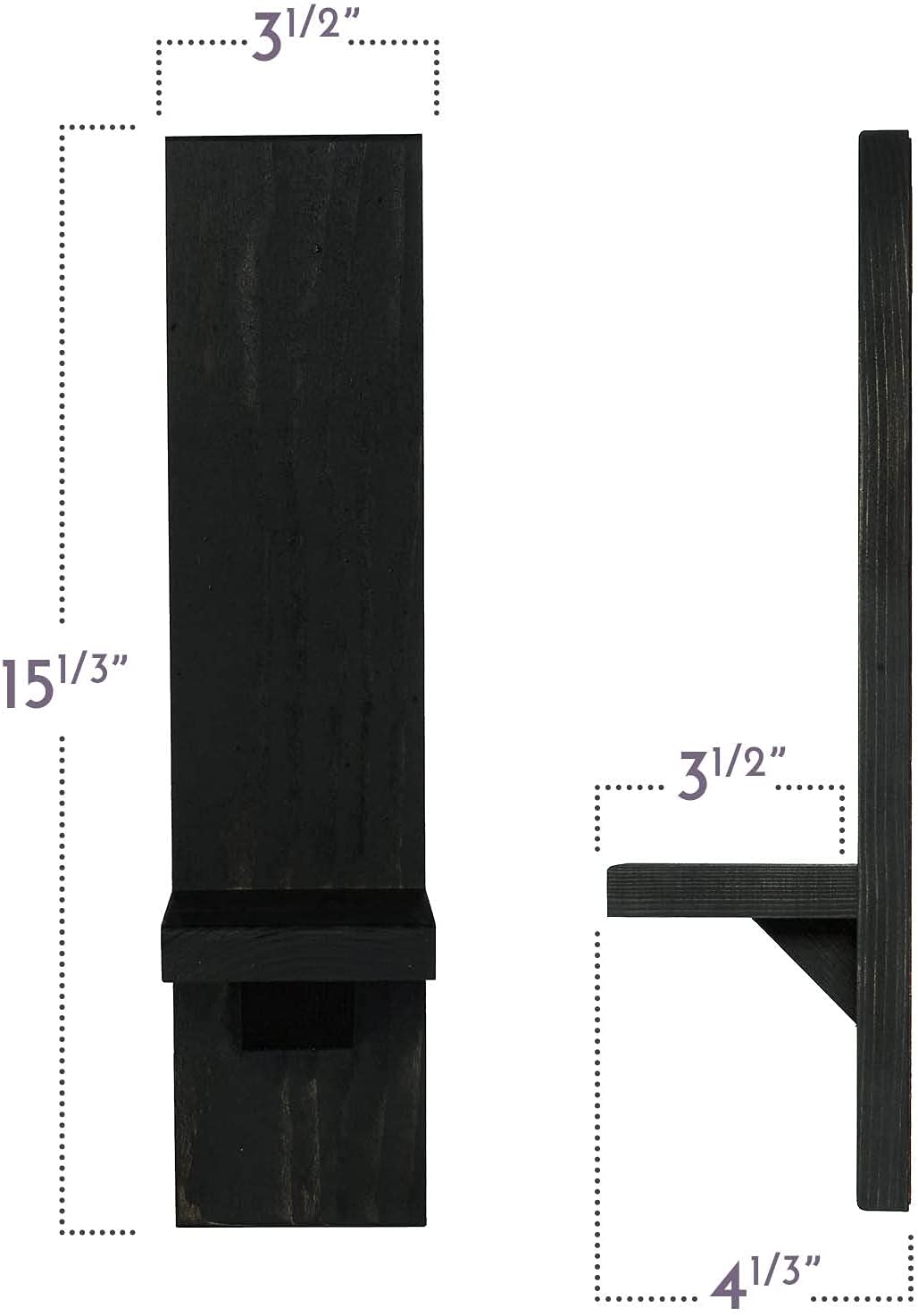 2Pcs Large Wooden Wall Mounted Candle Holder Rustic Pillar Candle Scon –  Dazuma
